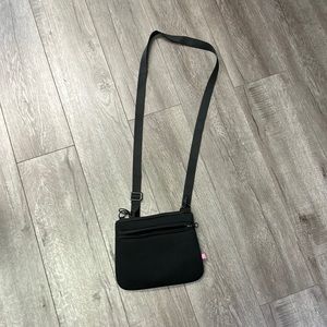 MY TAGALONGS Black Mesh crossbody purse in excellent condition 3 pockets